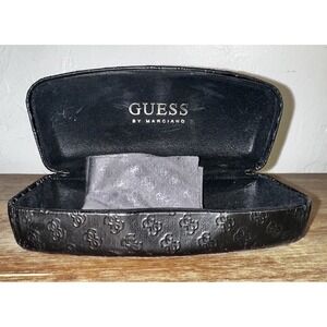 GUESS By Marciano Sunglass Eyeglass Hard Clam Shell Case Black Embossed